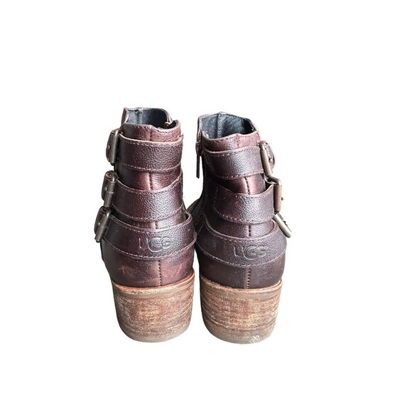 Ugg Volta Brown Leather Ankle Booties Size 8 - Picture 6 of 6